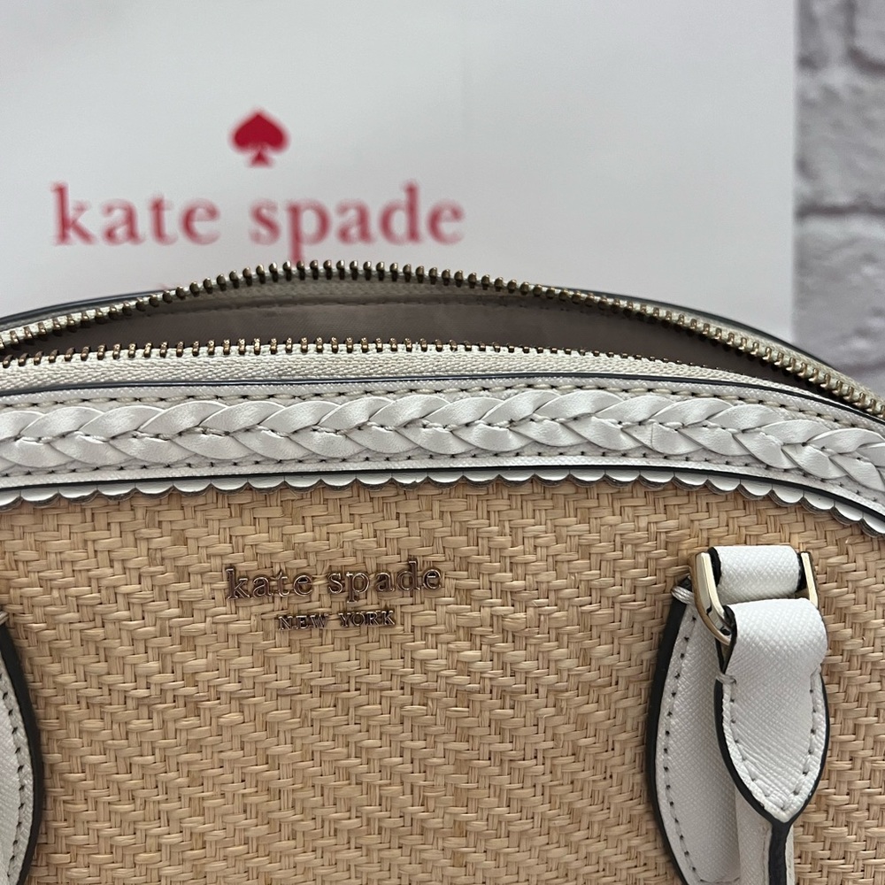 Kate spade New York Raffia dome satchel handles and crossbody - Picture 9 of 15